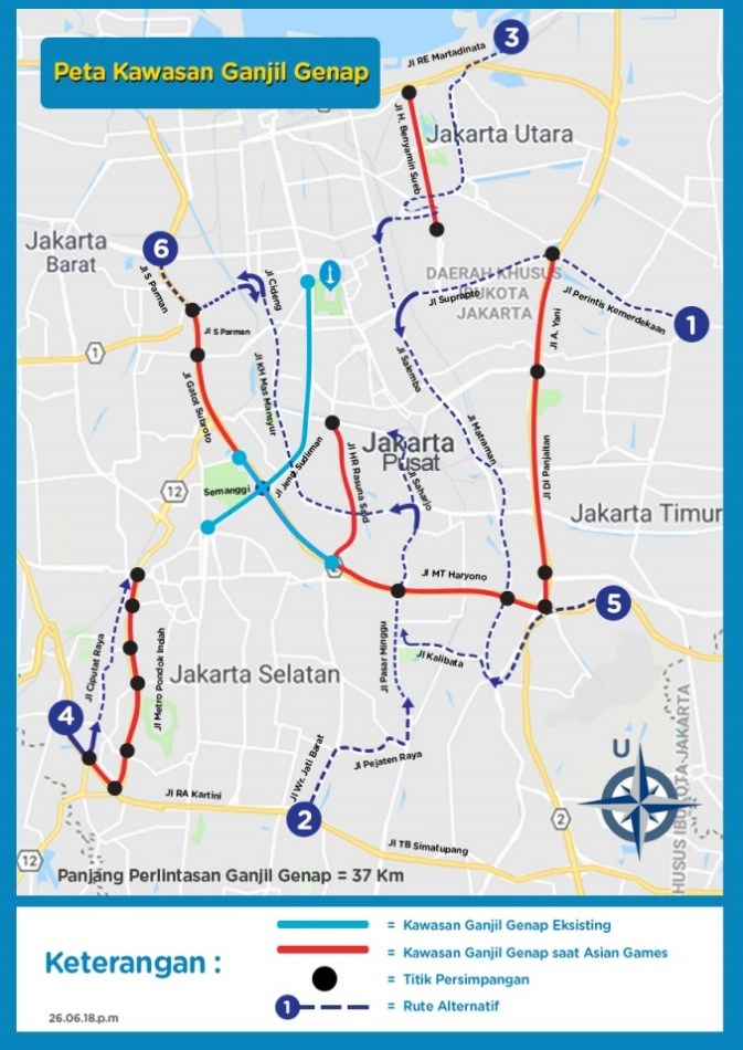 Inilah 27 Segmen Jalan Yang Bebas Ganjil-Genap di Jakarta?